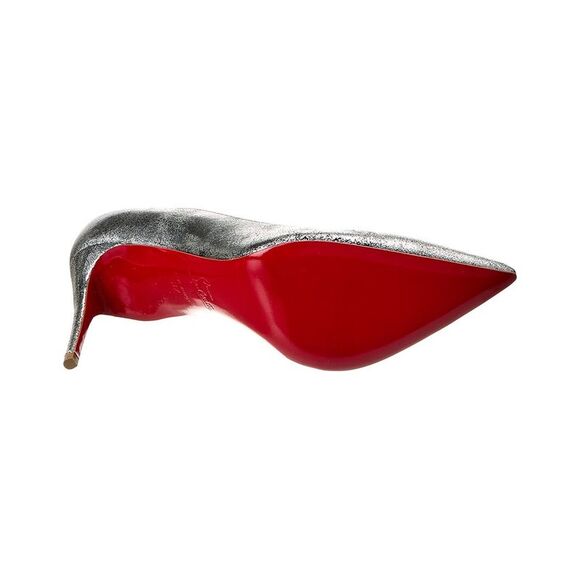 Christian Louboutin Kate 85 Leather Pump, Silver - Picture 4 of 5